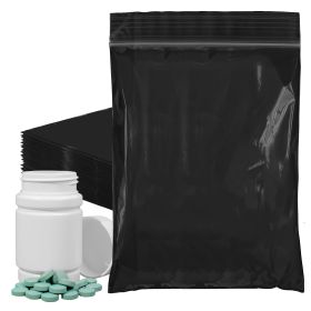 Storage Bags with Zipper, 9x12 Inch Black Opaque Plastic Bags (2 Mil Thickness)