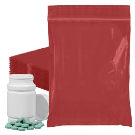 Storage Bags with Zipper, 9x12 Inch Red Plastic Zip Bags (Pack of 1000)