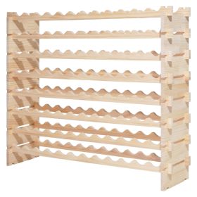 96 Bottle Stackable Modular Wine Rack, 8-Tier Wine Bottle Holder,Solid Wood Floor Freestanding Wine Storage Rack For Pinot Noir bottles,For Kitch