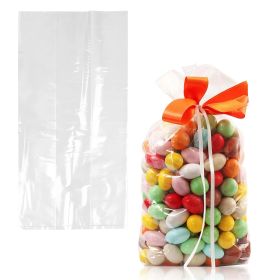 Clear Gusseted Poly Bags (4x12x2in), 100 Pack, 2 Mil Thickness