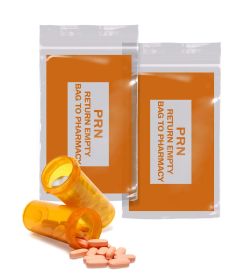 1000 Pack Orange PRN Bags, Clear 4x6in Zippered Polyethylene Bags (2 mil Thickness)