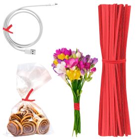 Red Metallic Twist Ties for Bags (6 Inch, 2000 Pack)
