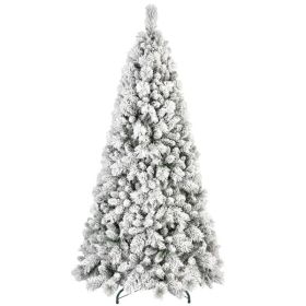 Artificial 4ft Flock Christmas Tree With 350PVC/Hard Needle Mixed Branch Tips,Hinged Premium & Foldable Base For Indoor Holiday Decorating (Option: defaulttitle)