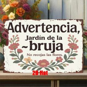 CIFbuy Spanish Witch 2D Flat Metal Wall Art Sign, Vintage Waterproof Rustproof Metal Plaque 7.8X11.8 Inch, Halloween Indoor Outdoor Hom TikTok, T (Option: defaulttitle)