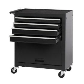 4-drawer Rolling Toolbox With 4-wheel Toolbox With Drawers (Option: Black)