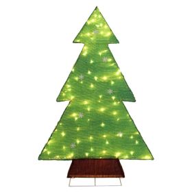 4FT Lighted Christmas Tree Yard Decorations, Pre-lit Holiday Decor With 110 Warm White LED Lights For Xmas Outdoor Indoor Decor Lighted Holiday D (Option: defaulttitle)