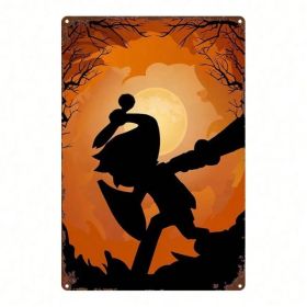 CIFbuy Halloween Link Silhouette Metal Sign 8x12 Inch, Sturdy 2D Flat Plaque, Spooky Wall Decor For Bedroom Bar Home Party, Single Piec TikTok, T (Option: defaulttitle)